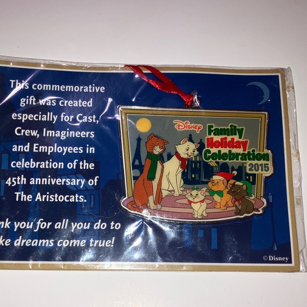 Disney Multicolor Aristocats Family Holiday Celebration Ornament